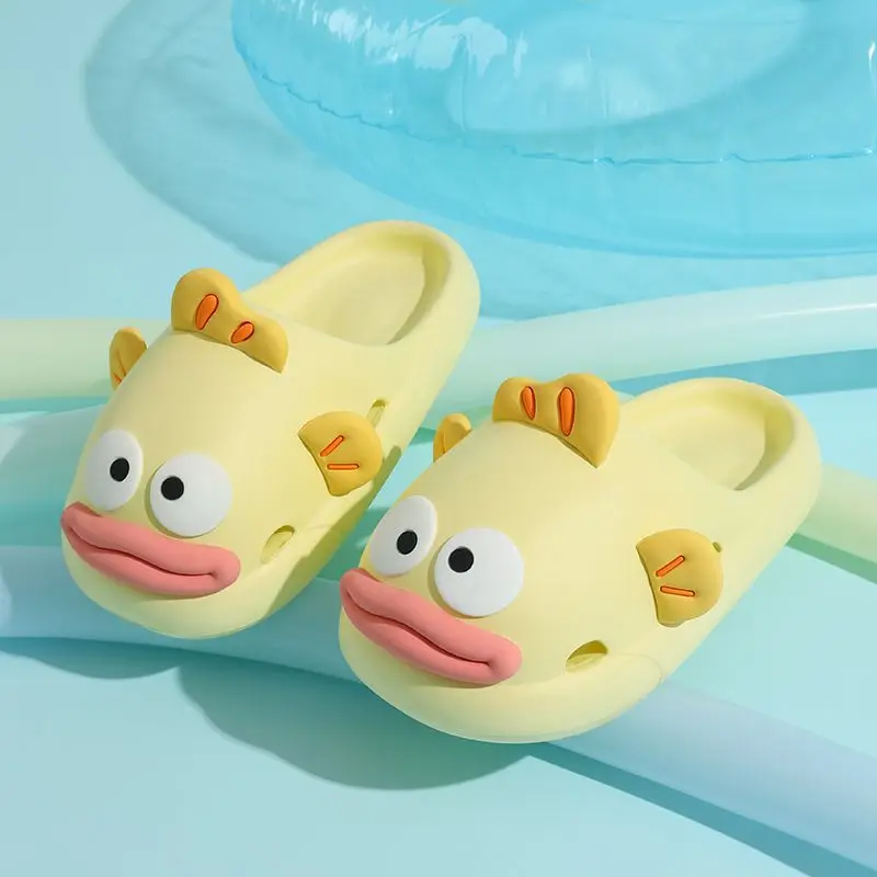 Шлепанцы для девочек с милым изображением клоуна рыбы летние домашние шлепанцы