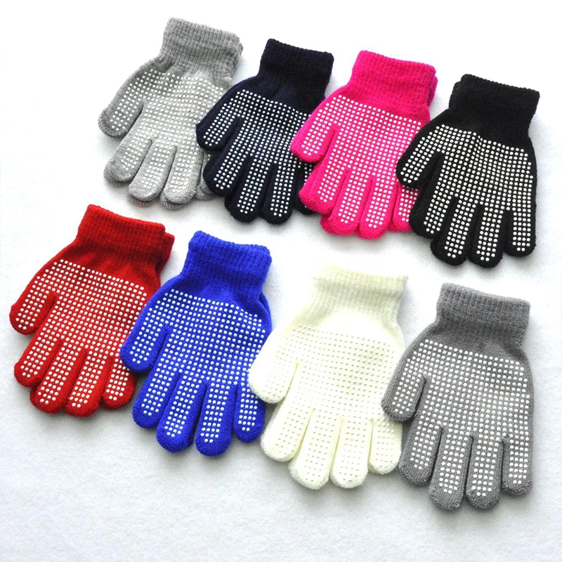 

Warmom Children Anti-skid Magic Glove Kids Magic-Stretch Gripper Gloves Winter Warm Baby Gloves Color Non-slip Polka Dot Gloves