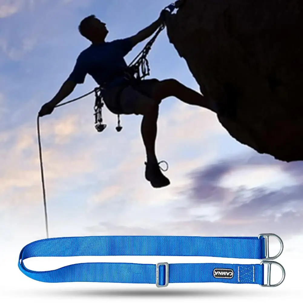 

2m Climbing Belt Adjustable Wear-resistant High Tensile Low Friction Strong Load Bearing Blue Outdoor Climbing Rappelling Flat S