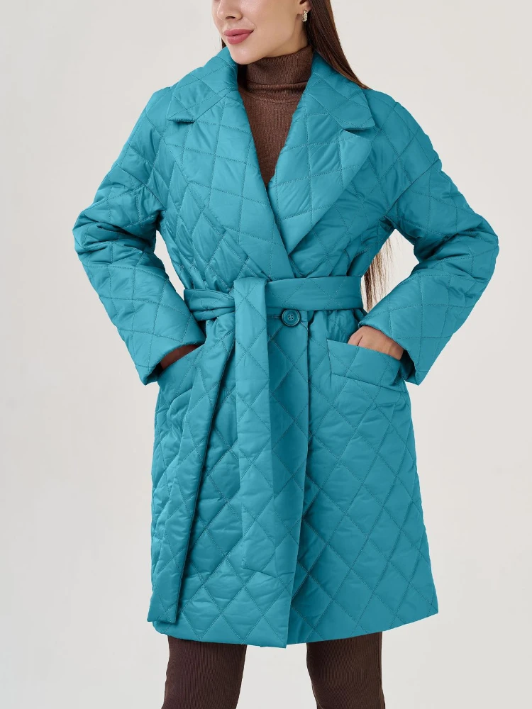 

Женские парки, зимнее, Осеннее, хлопковое пальто с подкладкой, кружевная куртка средней длины, легкие, тонкие, оверсайз, элегантные стеганые ...