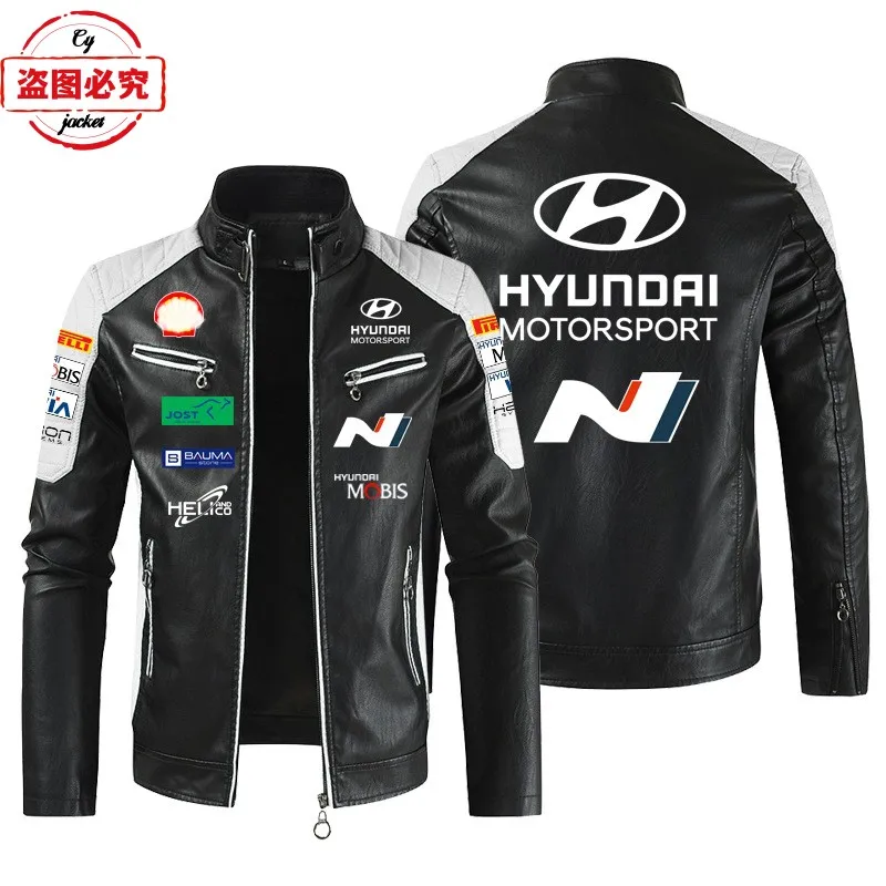 Hyundai N Racing Кожаная мужская куртка с логотипом WRS Rally Team Uniform