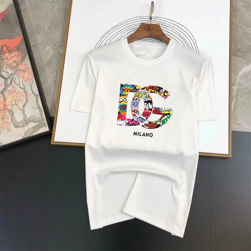 Hot sales Summer Fashion Cotton Men/Women T-shirts Cartoon Graffiti  Letter Printed O-Neck Short Sleeve T Shirt clothes Top Tees