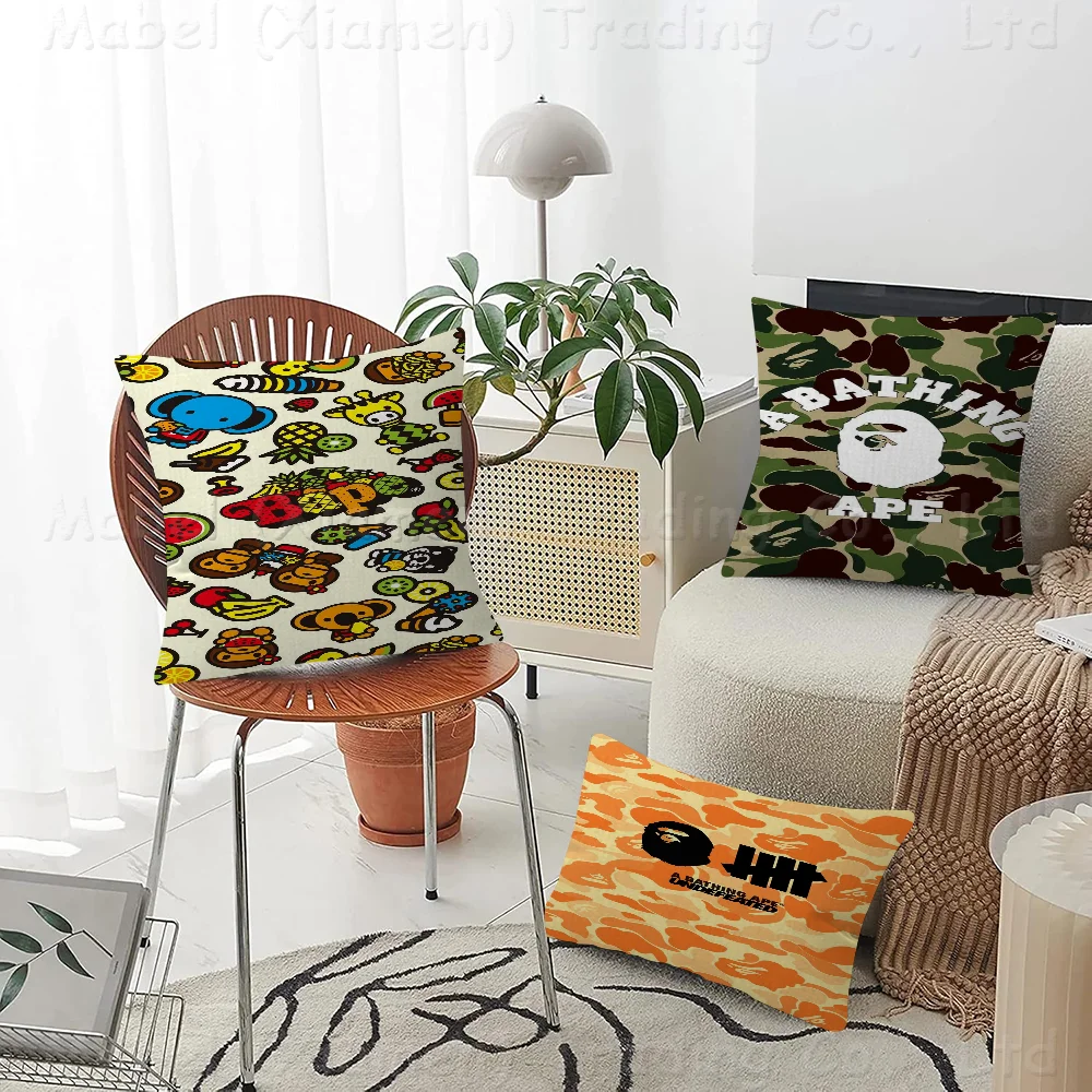 B-BAPE Maple Design Cushion Cover Happy Autumn Harvest Decor Holiday Decorati Pillow