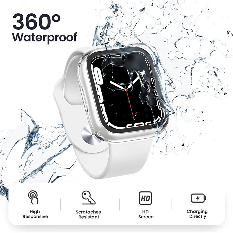 Защитный чехол для Apple watch 7/6/SE/5/4/3 защитная пленка из закаленного стекла iwatch 41 мм 45