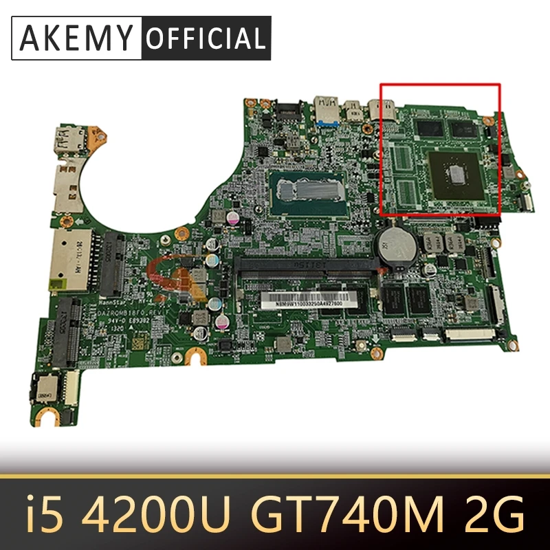 Материнская плата для ноутбука Akemy DAZRQMB18F0 ACER V5-573G V5-473G V5-573 ZQR процессор i5 4200U GT740M 2G 4G