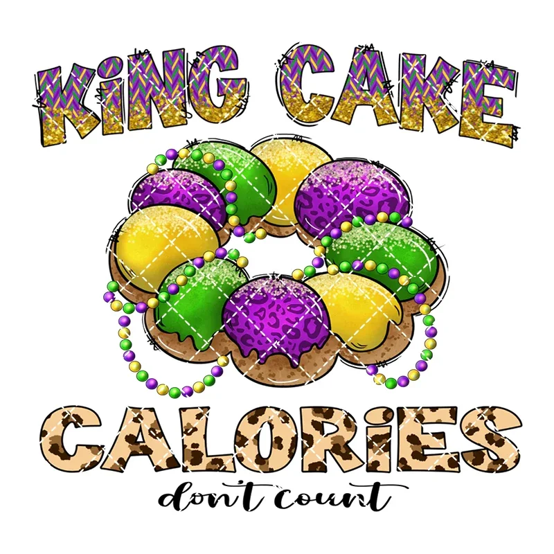 Happy Mardi Gras термопереносные наклейки для одежды DTF печатные виниловые