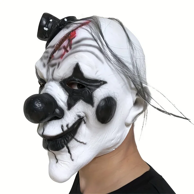 Реалистичная черная маска клоуна из синтетического латекса кровавый головной