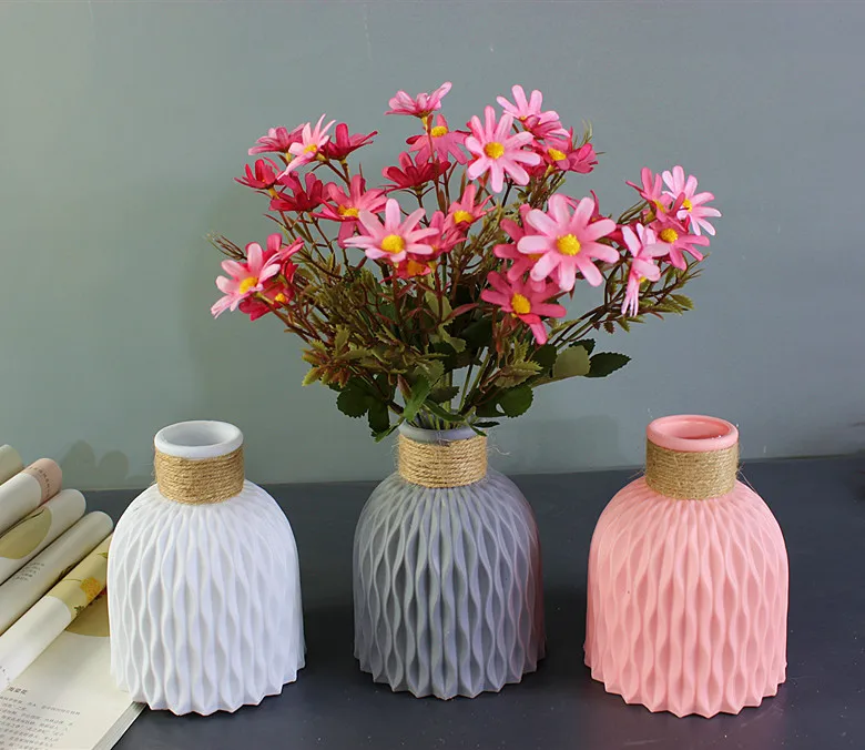 

Nordic plastic flower arrangement Imitation ceramic vase living room decoration flower pot flower arrangement basket