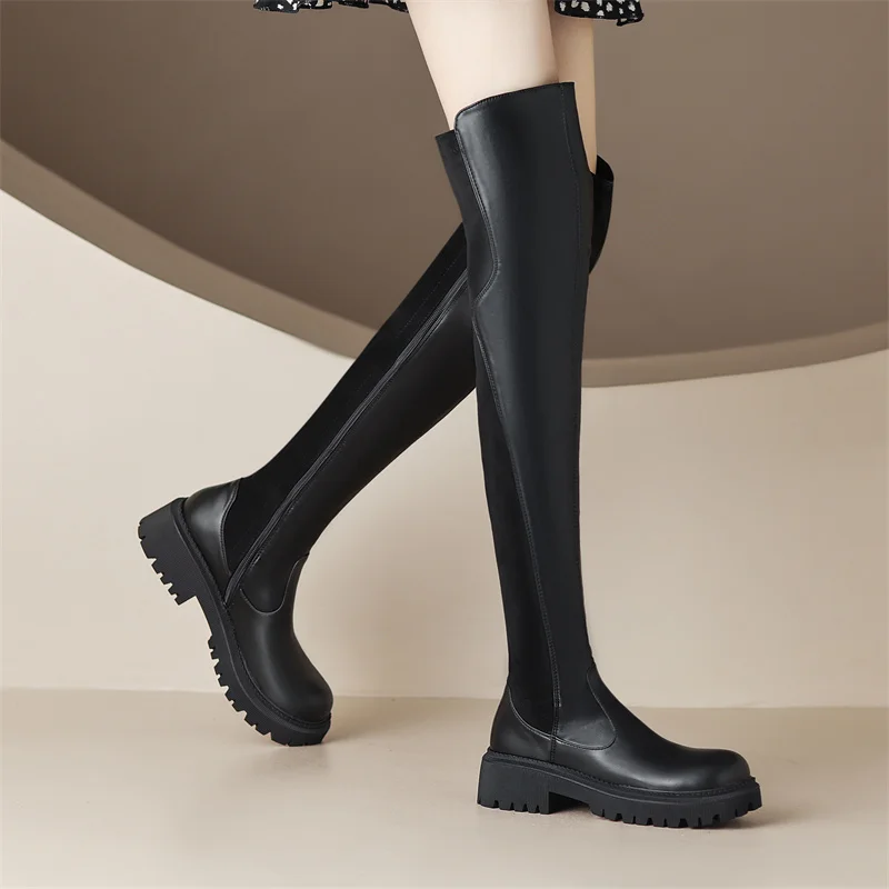 

Women Boots 2022 Winter Luxury Casual Mid Heel Women Shoes Elegant Party Plus Size Over The Knee Women Leg Trimming Boots