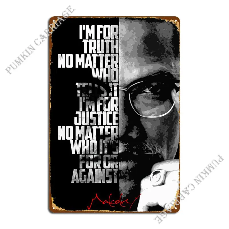 

Металлический знак Малкольма X символ клуба паба кинотеатра жестяной плакат