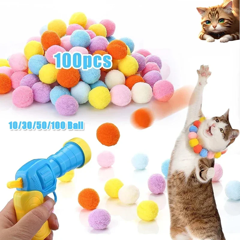 

Cat Toys Interactive Launch Training Toy for Pet Kitten Creative Mini Shooting Gun Games Stretch Plush Ball Toys Pet Supplies