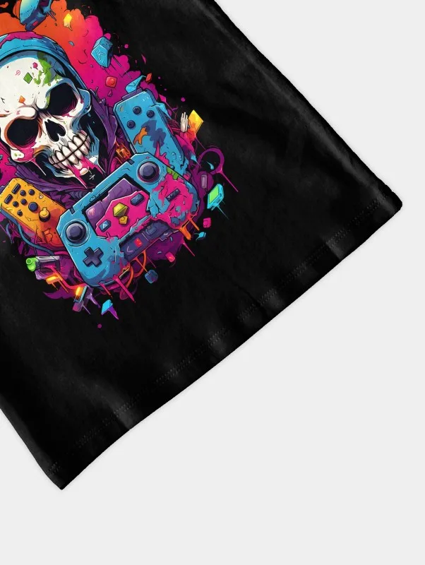 łniana koszulka piłkarska z nadrukiem 3D dla chłopców Letnia mikrofibry wzorem czaszki Casualowa odzież uliczna ...