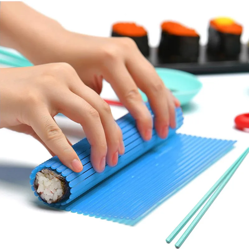 

Plastic Sushi Rolling Mat Sushi Maker Kit Japanese Sushi Rice Roller Non-stick Nori Seaweed Bento DIY Tool Kitchen Accessories