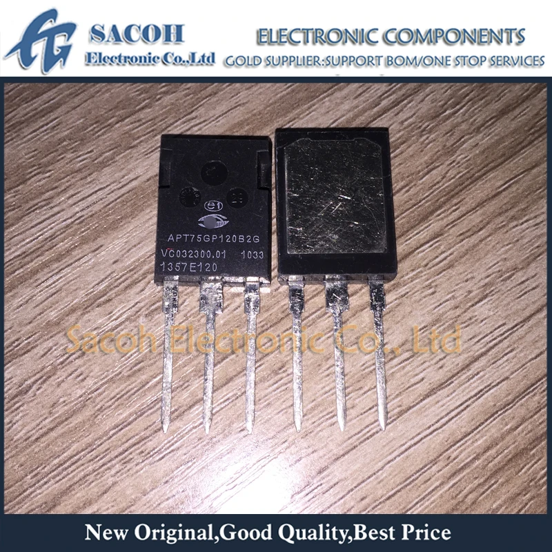 

2Pcs APT75GP120B2G or APT75GP120B2 or APT75GP120 75GP120 TO-247MAX 75A 1200V Power IGBT transistor