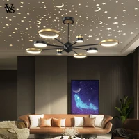 vvs modern living room chandelier romantic starry sky top starry lights bedroom chandelier led light luxury decorative lamps