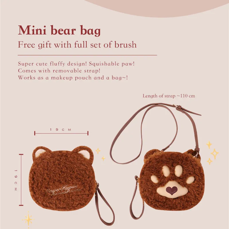 Flower Knows Mini Love Bear Brush Collaboration with Bacio Bouquet Portable | Makeup Brushes