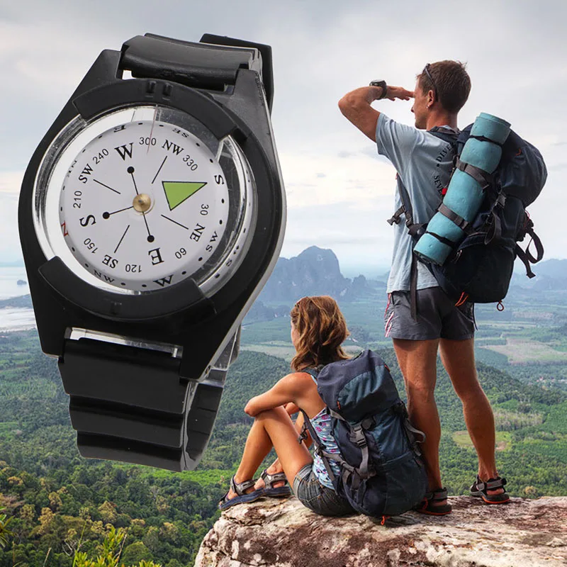 

2 in 1 Wrist Compass Watch with Wide Scope of Application Simplicity Outdoor Survival Strap Band Bracelet for Hiking