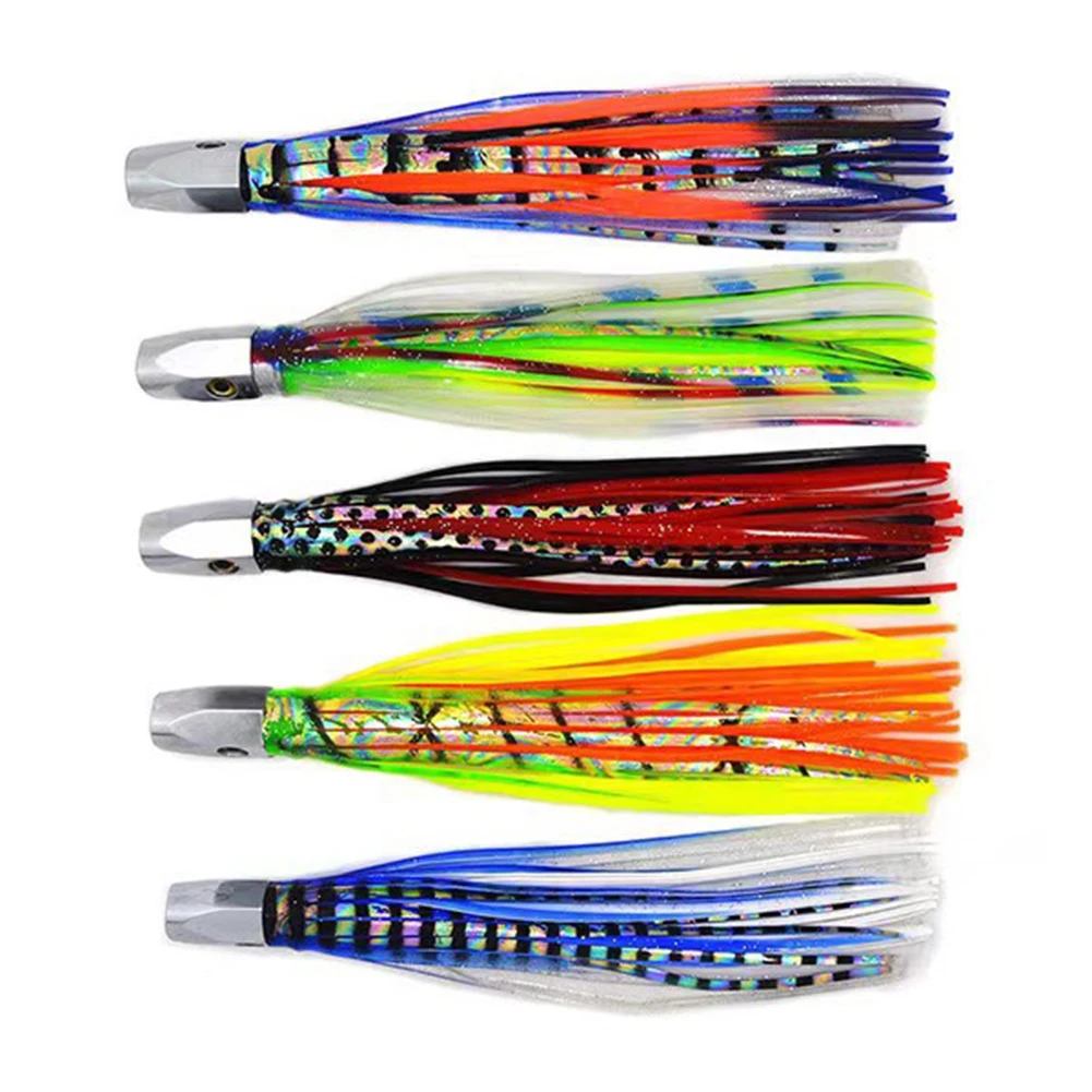 

1pc Octopus Fishing Bait Trolling Lure Overturned Barbed Fishing Hooks Sea Subbait 3D Tuna Luya Lures Topwater Baits Fish Tackle