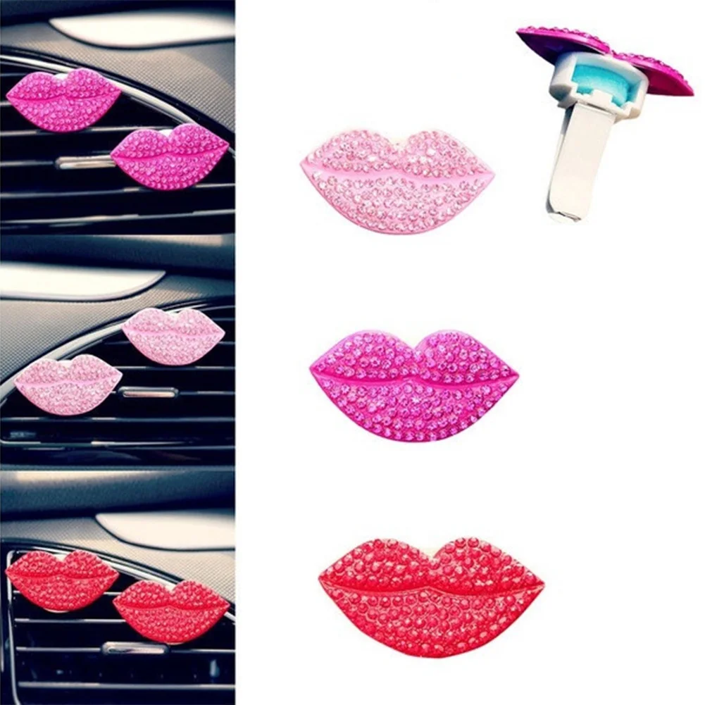 

Air Freshener Diamond Car-styling Bling Sexy Lips Mouth Car Air Outlet Fragrant Perfume Clip Freshener Diffuser Gift Flavoring
