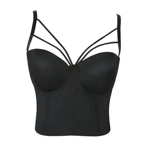 New Bodice Push Up Crop Sleeveless Summer Top Short Dropshipping Sexy Women Harajuku Off Shoulder Solid Camis With Built In Bra