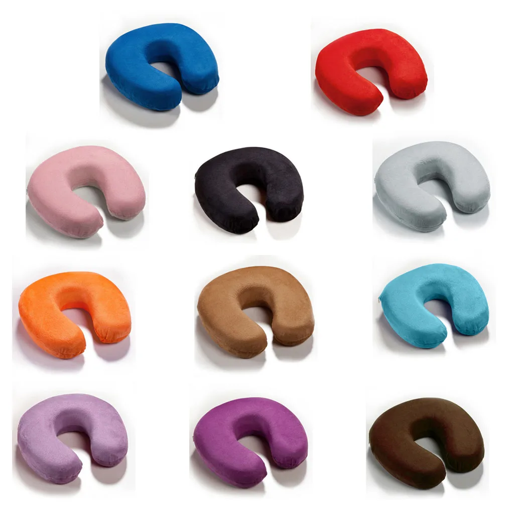 

Memory Foam Neck Pillow Resting Head Neck U Shape Soft Travel Pillow For Office Train Rest Airplane 15 Colors Neck Pillows