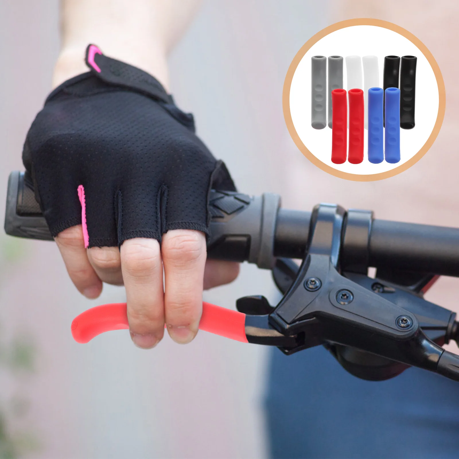 

5 Pairs Brake Lever Protector Bike Grip Accessories Bicycle Handlebars Resin Mountain Sleeve Sleeves