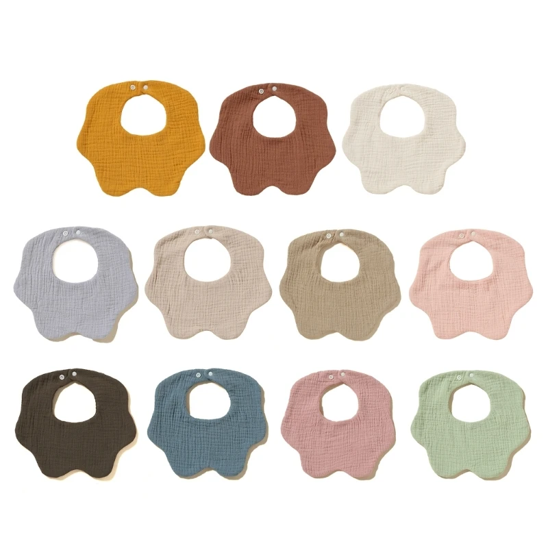 

Newborn Muslin Bibs for Teething & Drooling Unisex Baby Bibs Adjustable Snaps