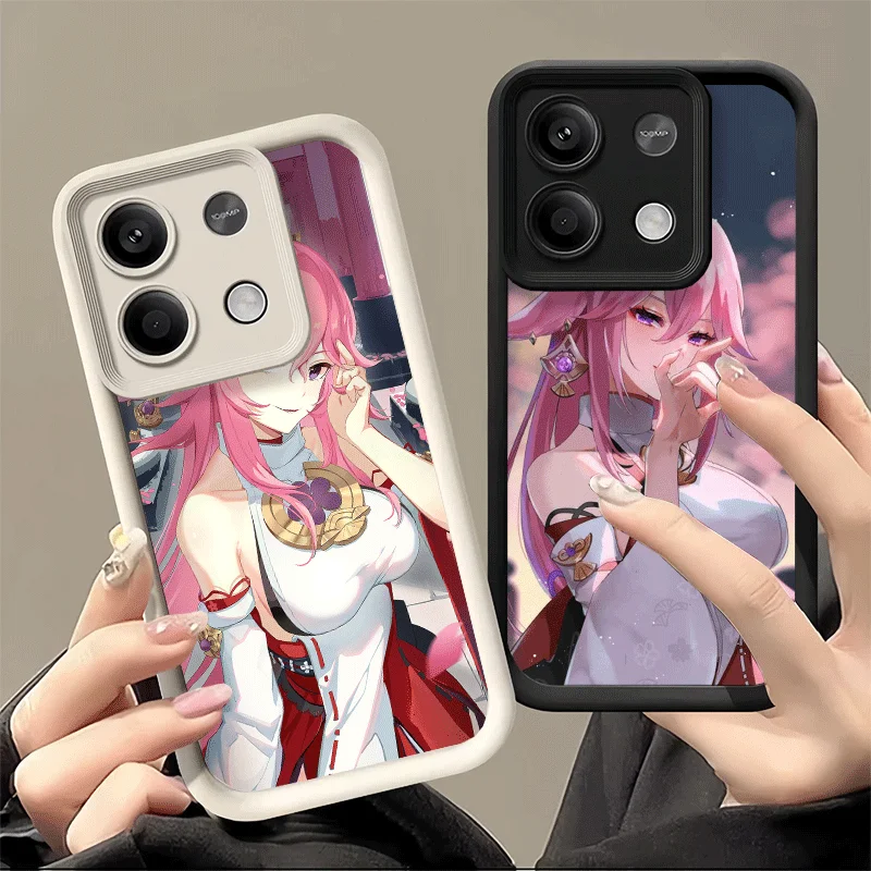 Фото Мягкий чехол для телефона Genshin Impact Yae Miko для Xiaomi Poco X7 X6 X5 Pro X4 Gt X3 F7 Ultra M8 M7 Redmi 15C 15 14C 13 13C 12 12C 10 1 №3