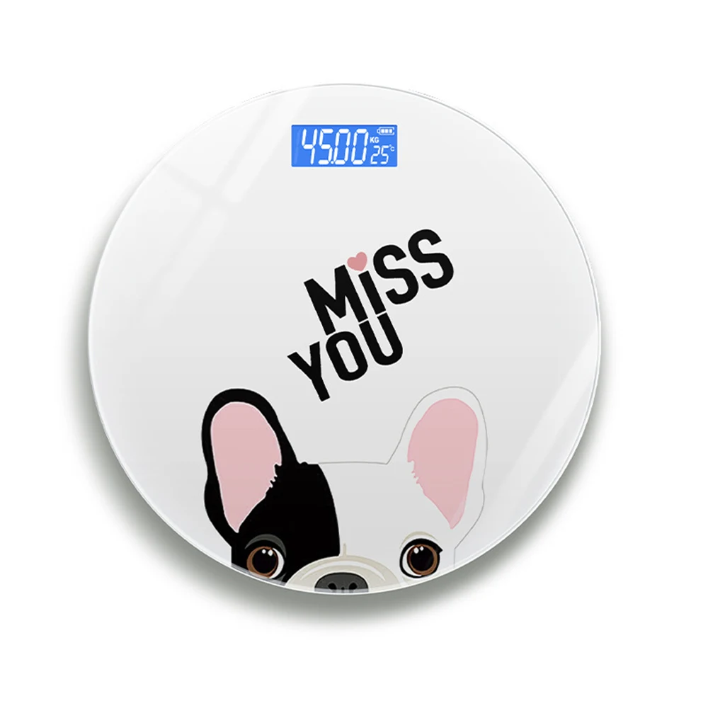 

Cartoon Pig Bathroom Body Scales LCD Display Body Weighing Digital Scales Toughened Glass Floor Electronic Smart Weight Scales