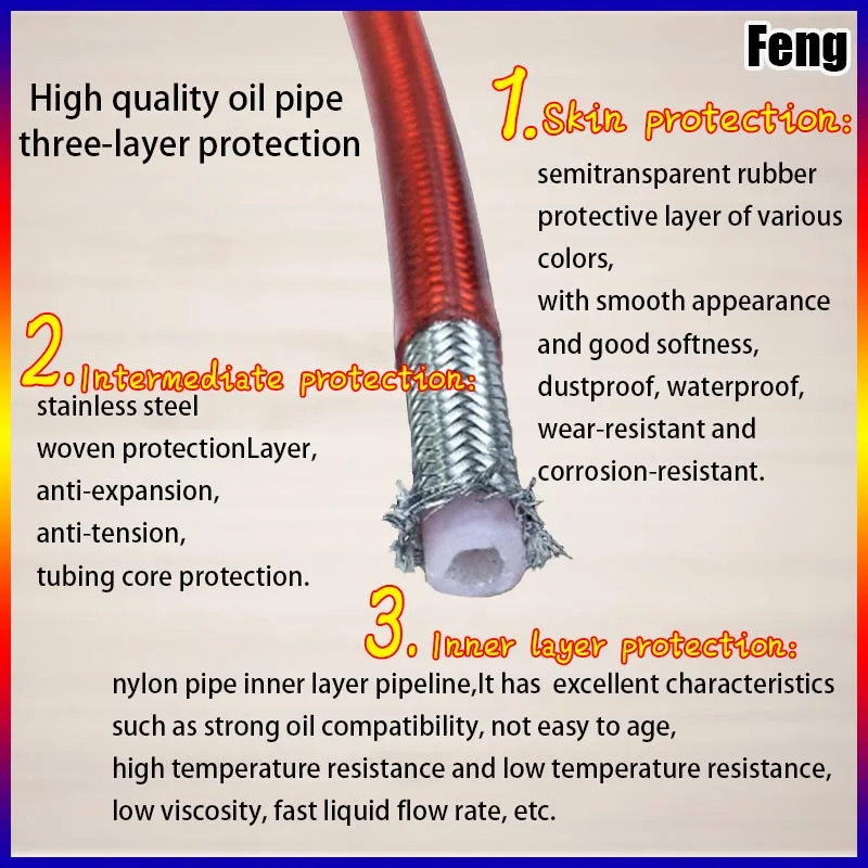 Мотоциклетный тормозной шланг 90-130 см универсальный трос 28 ° Плетеный стальной