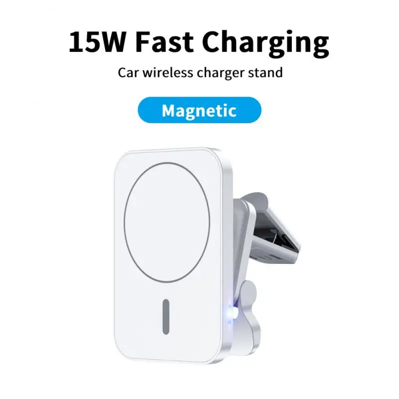 

Magnetic Car Wireless Charger Car Vent Stand Phone Holder 15W Fast Charging Station For IPhone 12 13 14