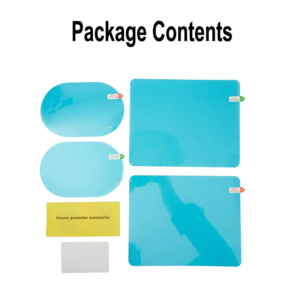 

4pcs Car Rearview Mirror Side Window Glass Anti-Fog Film Rain Protection Square+Oval Rear View Mirror Protecte Film