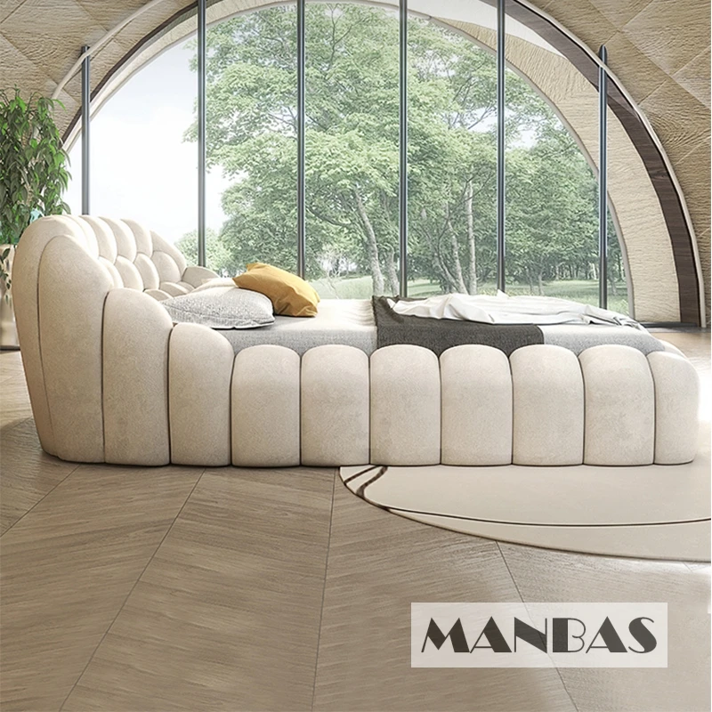 Итальянская дизайнерская роскошная двуспальная кровать MANBAS французская