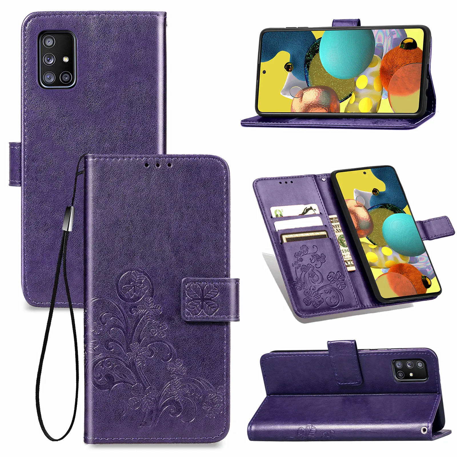 Скульптурный рельефный кожаный чехол для Samsung Galaxy A51 (6 5 дюймов) чехол-книжка с