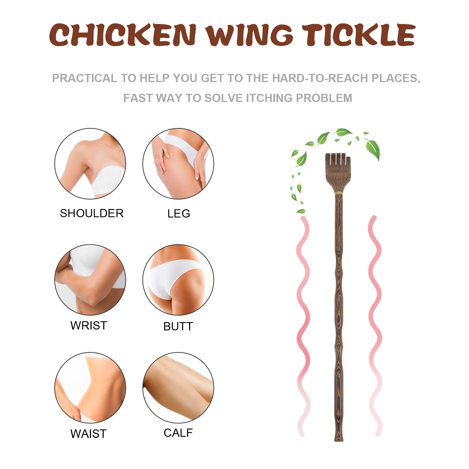 Скребок для маринованной спины взрослых автоматический ручной деревянный