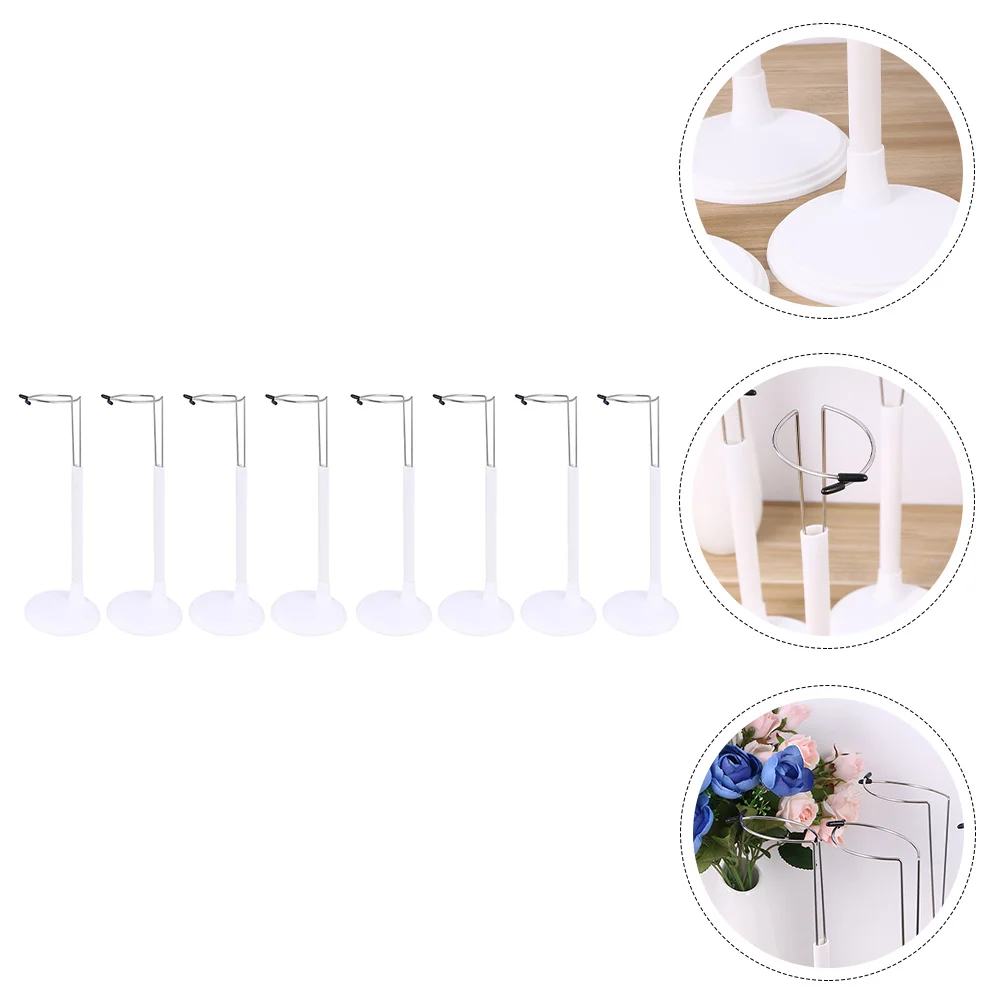 

8 Pcs Support Frame Stand Display Rack Childrens Toys Kids Bracket Holder Base White