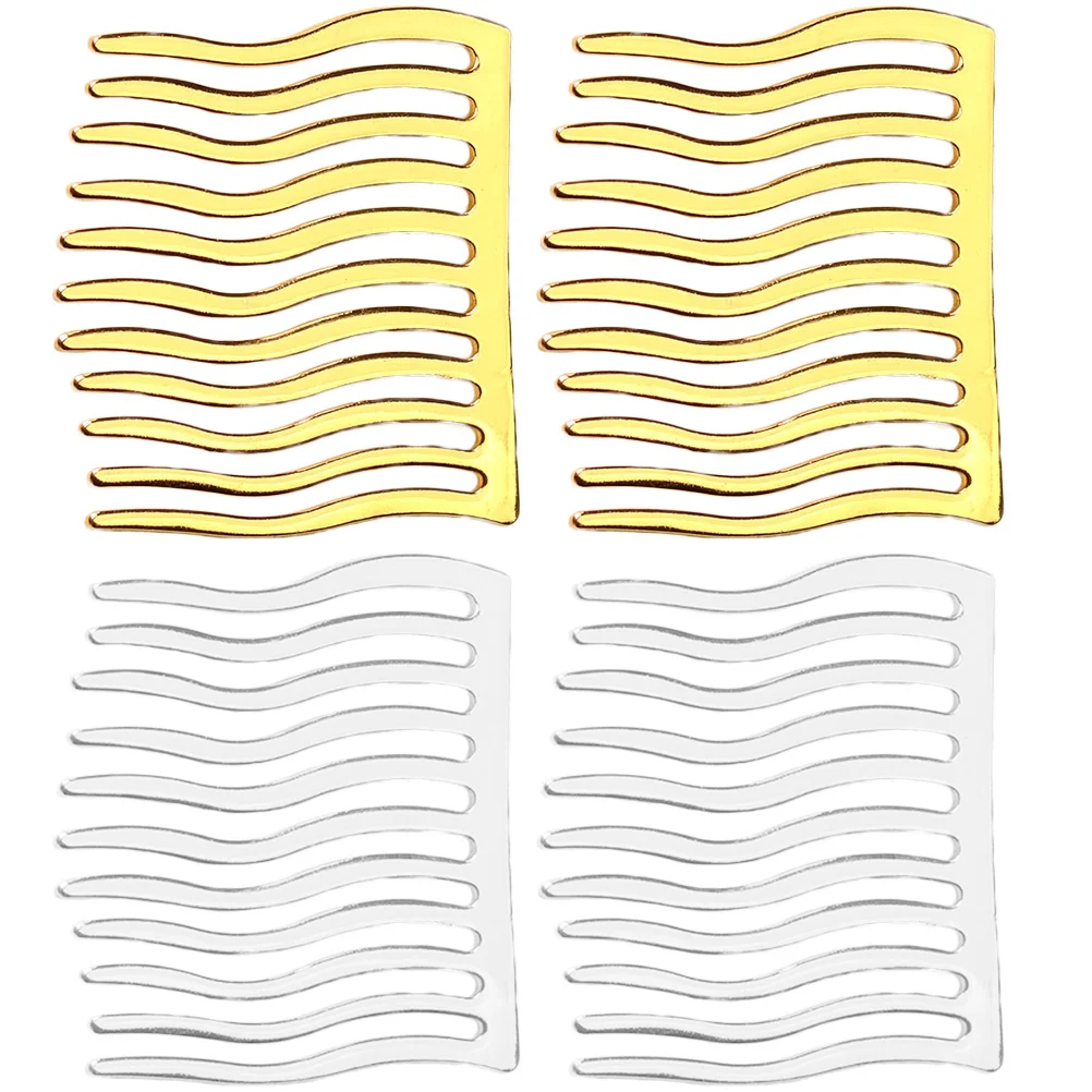 

4 Pcs Teeth Hair Stick Tortoise Side Comb Combs Women Metal Comb French Twists Comb Combs Black Hair Wedding Hair Clip