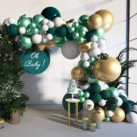 jungle party balloon arch garland kit green white gold confetti latex balloons baby baptism shower birthday wedding decorations