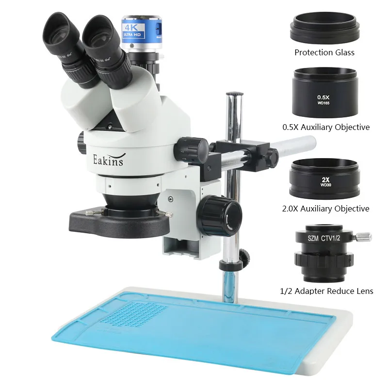 

Phone PCB Soldering Repair Lab Industrial 7X 45X Simul-focal Trinocular Stereo Microscope SONY IMX377 12MP 4K UHD 1080P Camera