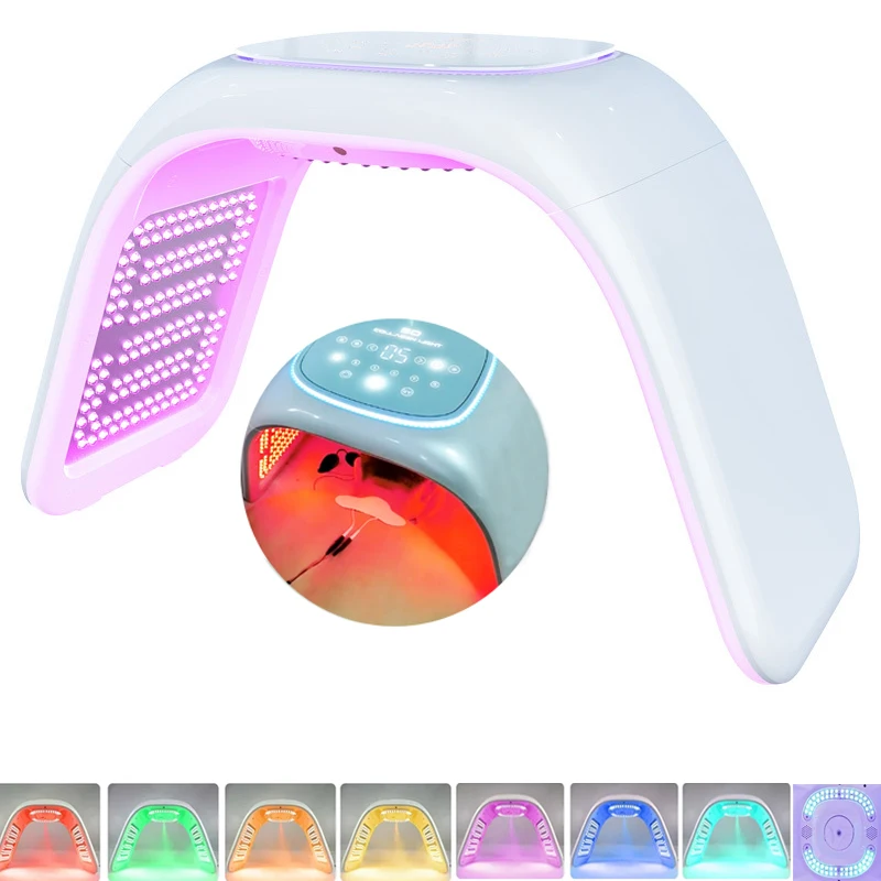 

Коллагеновая маска для лица со светодиодсветильник кой, коллагеновый спрей 5D, спектрометр, ультразвуковой микро-ток для массажа кожи, отбел...