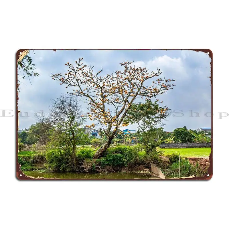 

A Golden Bombax Tree Metal Sign Party Iron Create Custom Living Room Tin Sign Poster