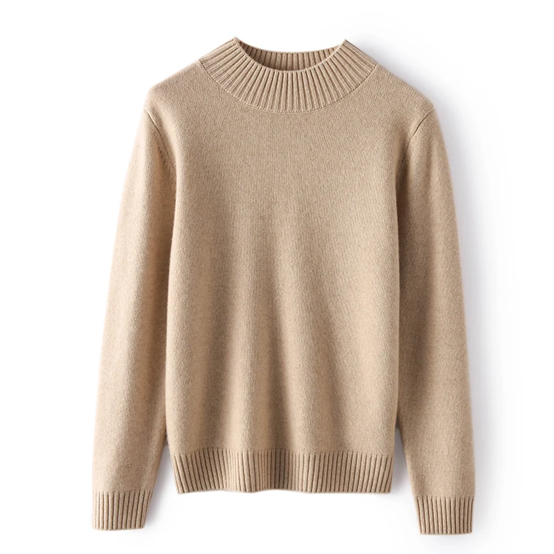 

2022 Hot Sale Autumn Winter 100% Pure Cashmere Sweater Turtleneck Women's High Quality Soft Female Loose Thickened Knitted Jumpe