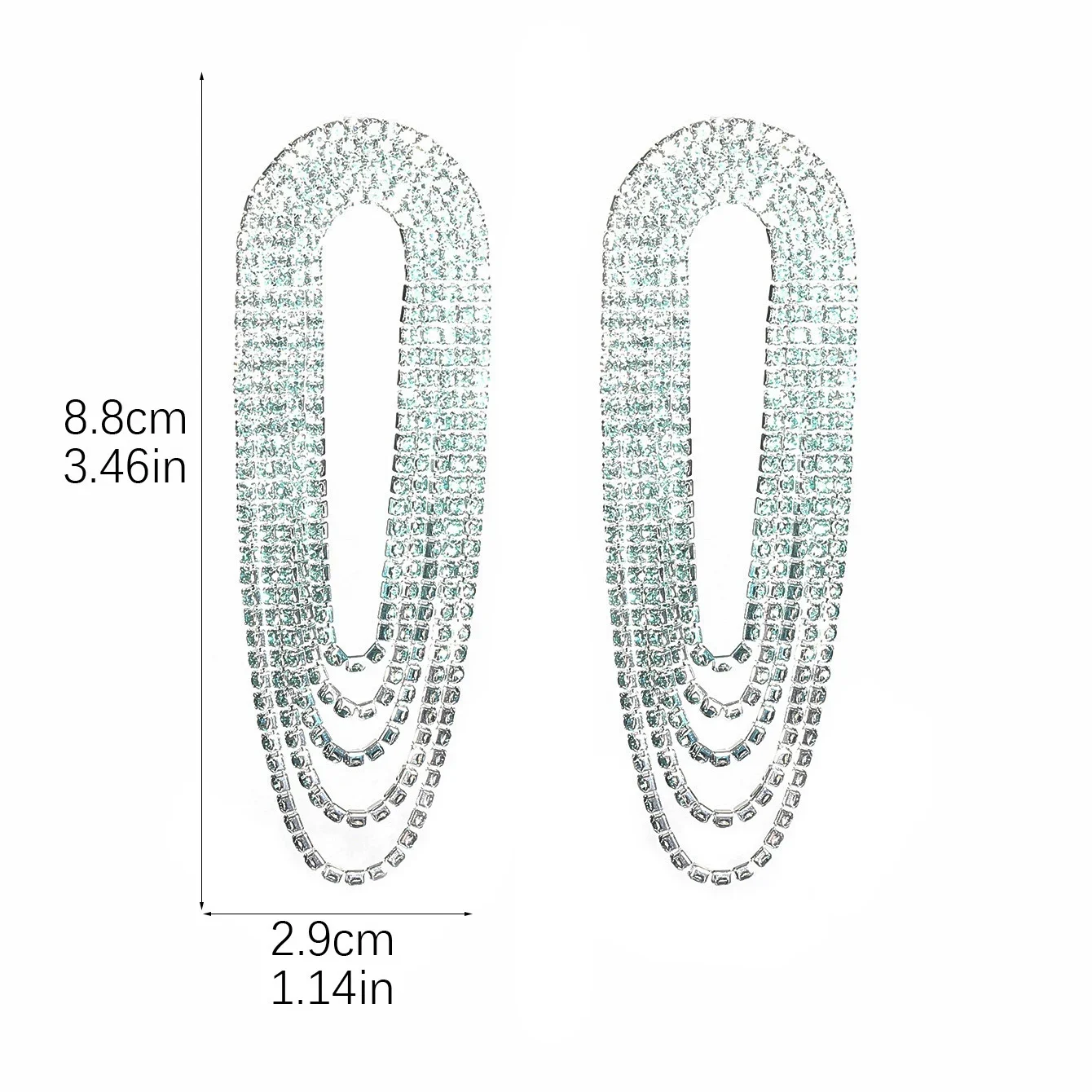 Висячие серьги со стразами для женщин длинные блестящие с кисточками и