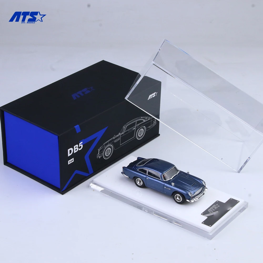 Фото Модель автомобиля ATS 1:64 DB5 - Blue Painting, имитация из сплава, для хобби, коллекционирования и демонстрации №5