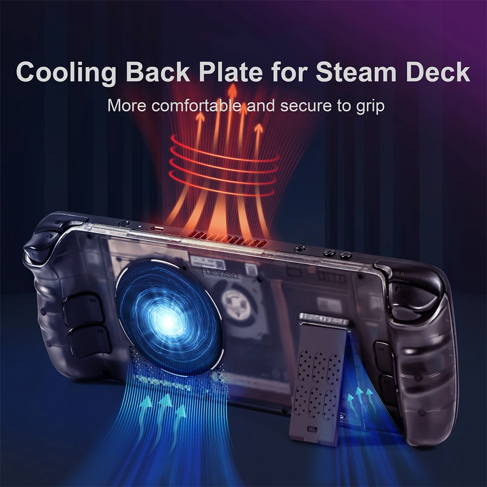 

Cooling Back Plate Transparent Gray Back Cover Heat Dissipation Shell for Steam Deck
