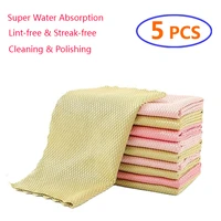 absorbent dish cloth no trace glass cleaning towel for tableware for kitchen household cleaning tool special fish scale wipes
