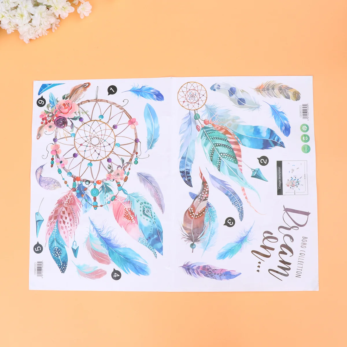 

1pcs Bedside Colorful Funny Sticker Dreamcatcher Stickers Wall Sticker for Home