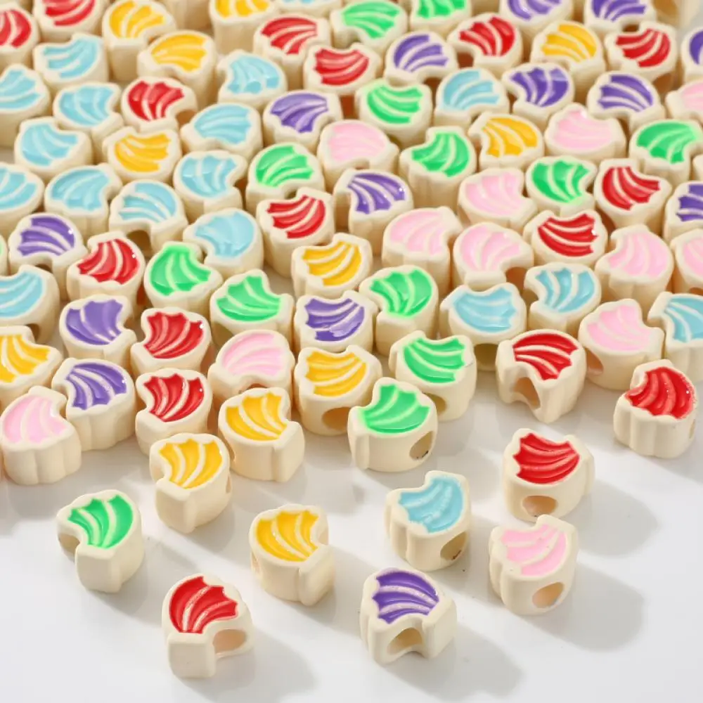 Акриловые бусины россыпью 11x12 мм 20 шт. разноцветные зеркальные для изготовления