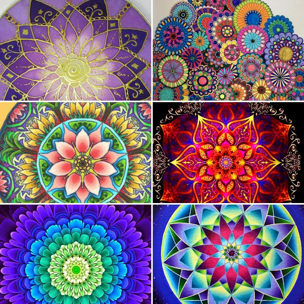 

Flower 5d Diamond Painting Kits Flower Mandala Mosaic Art Abstract Embroidery Pattern Home Craft Art Home Decoration