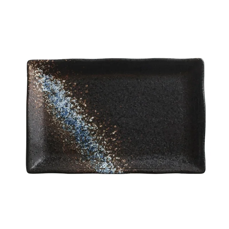 Простая каменная тарелка для суши в японском стиле керамическая прямоугольная